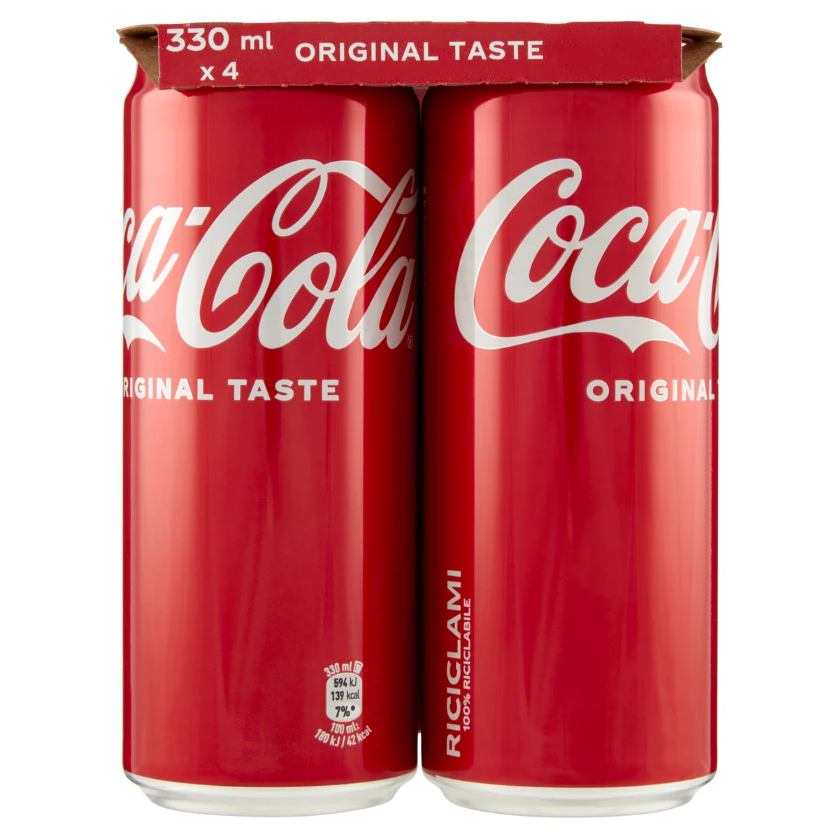 Coca-Cola Original Taste lattina da 330ml confezione da 4