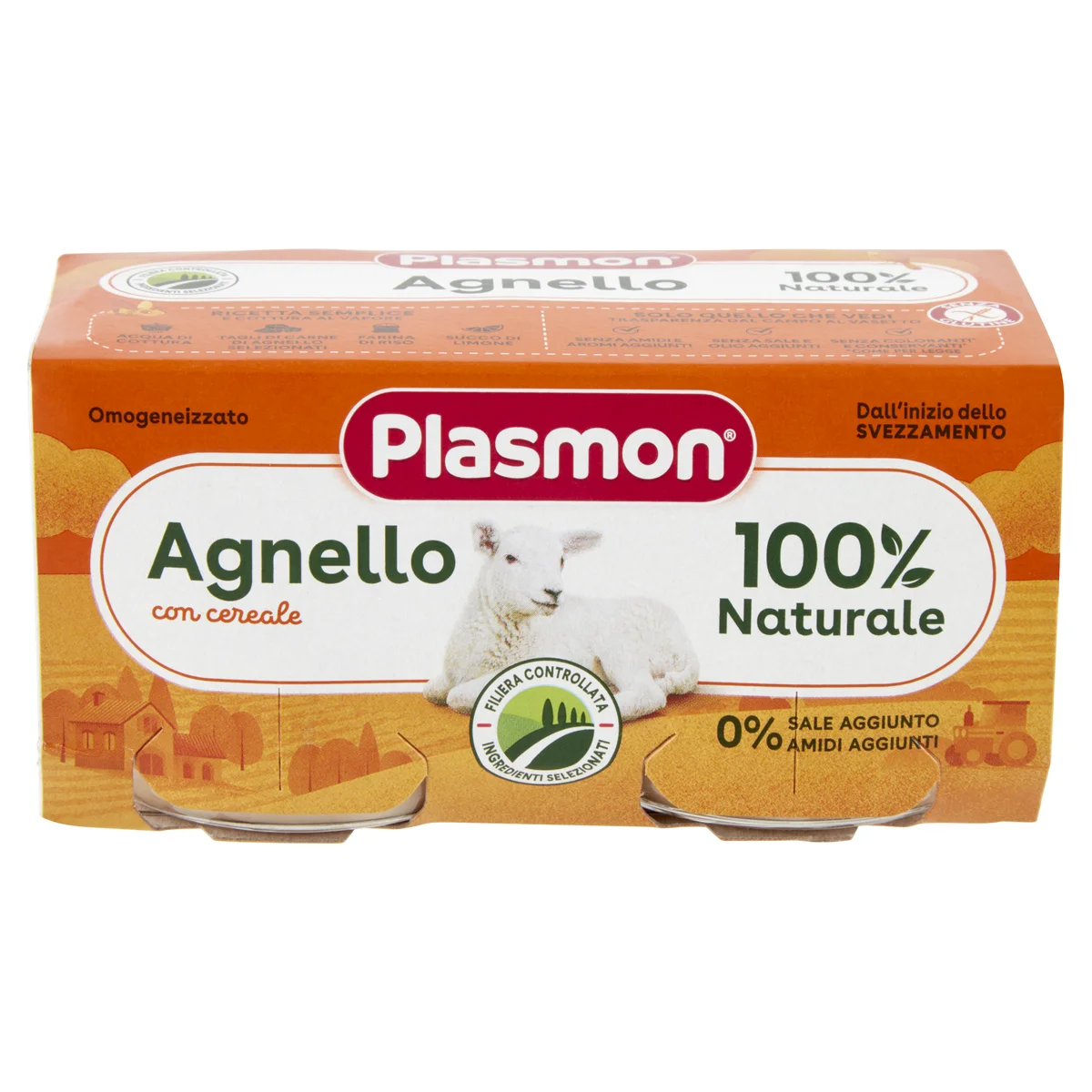 Plasmon Agnello omogeneizzato con carne e cereale 2 x 80 g