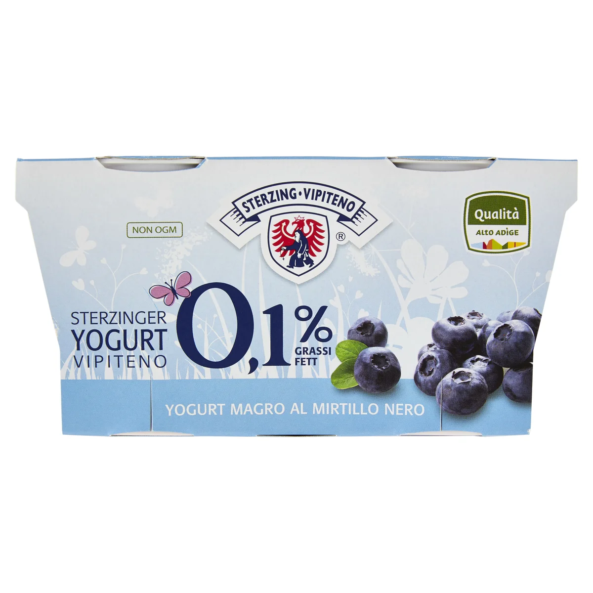 Sterzing Vipiteno 0,1% Grassi Yogurt Magro al Mirtillo Nero 2 x 125 g