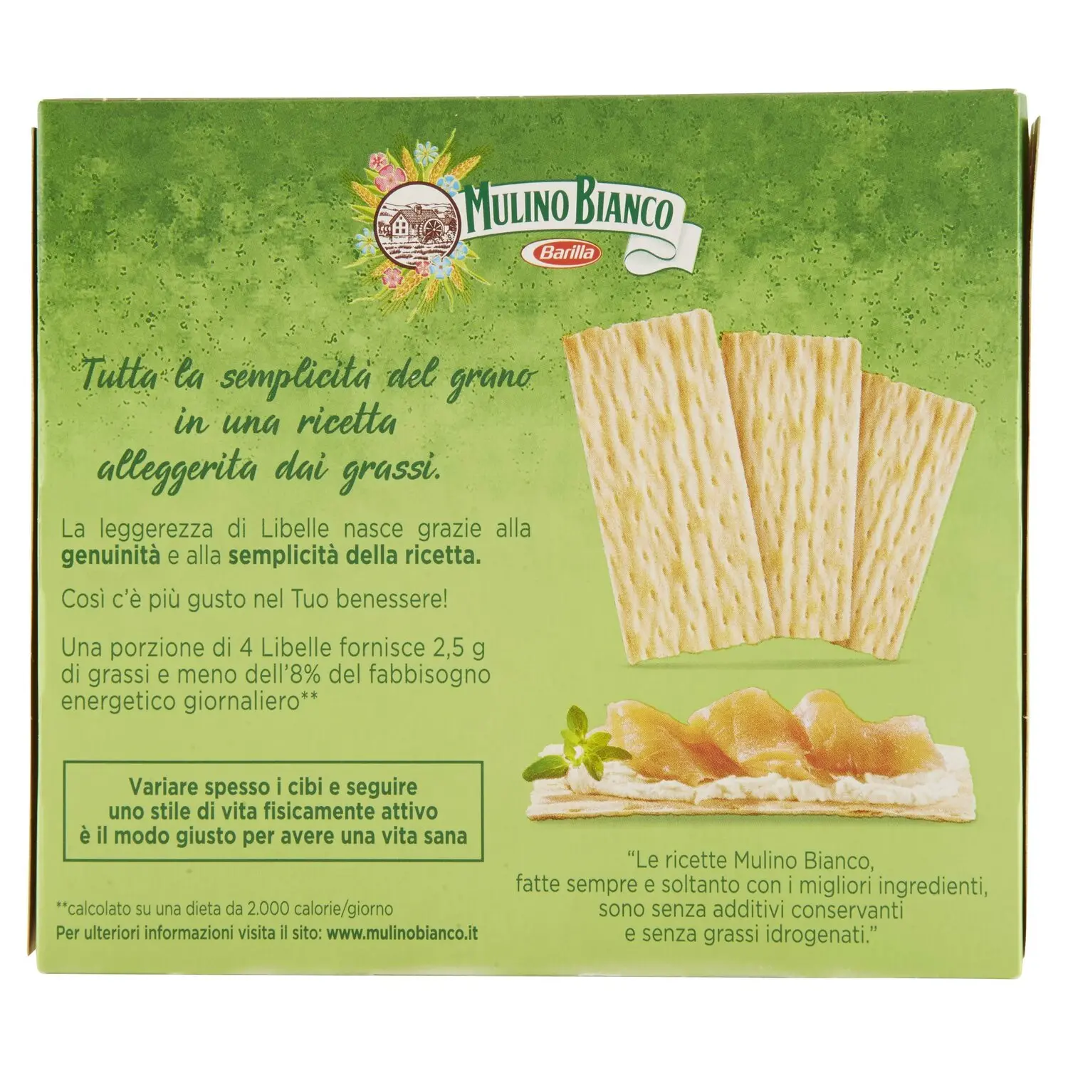 Calorie in Mulino Bianco Sfoglia di Grano Cracker Salati e Valori  Nutrizionali