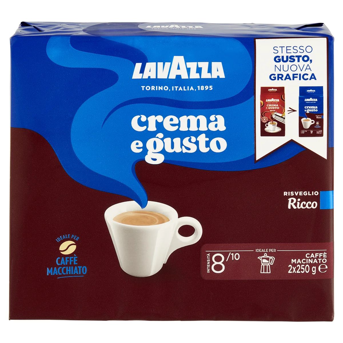 Lavazza Crema E Gusto Delicato Caffè Macinato 2 Pezzi 250 Gr