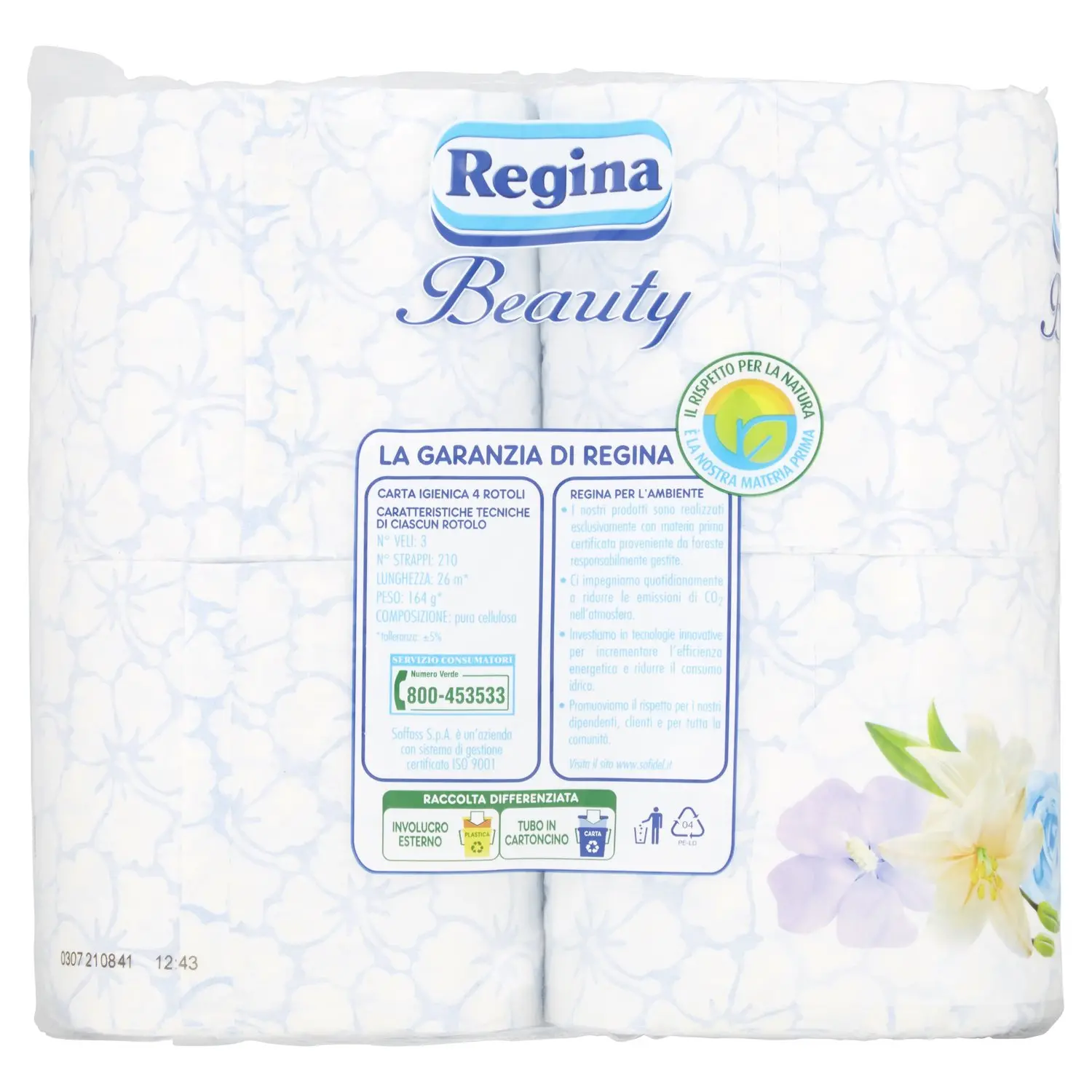 Regina Beauty confezione di carta igienica da 4 rotoli