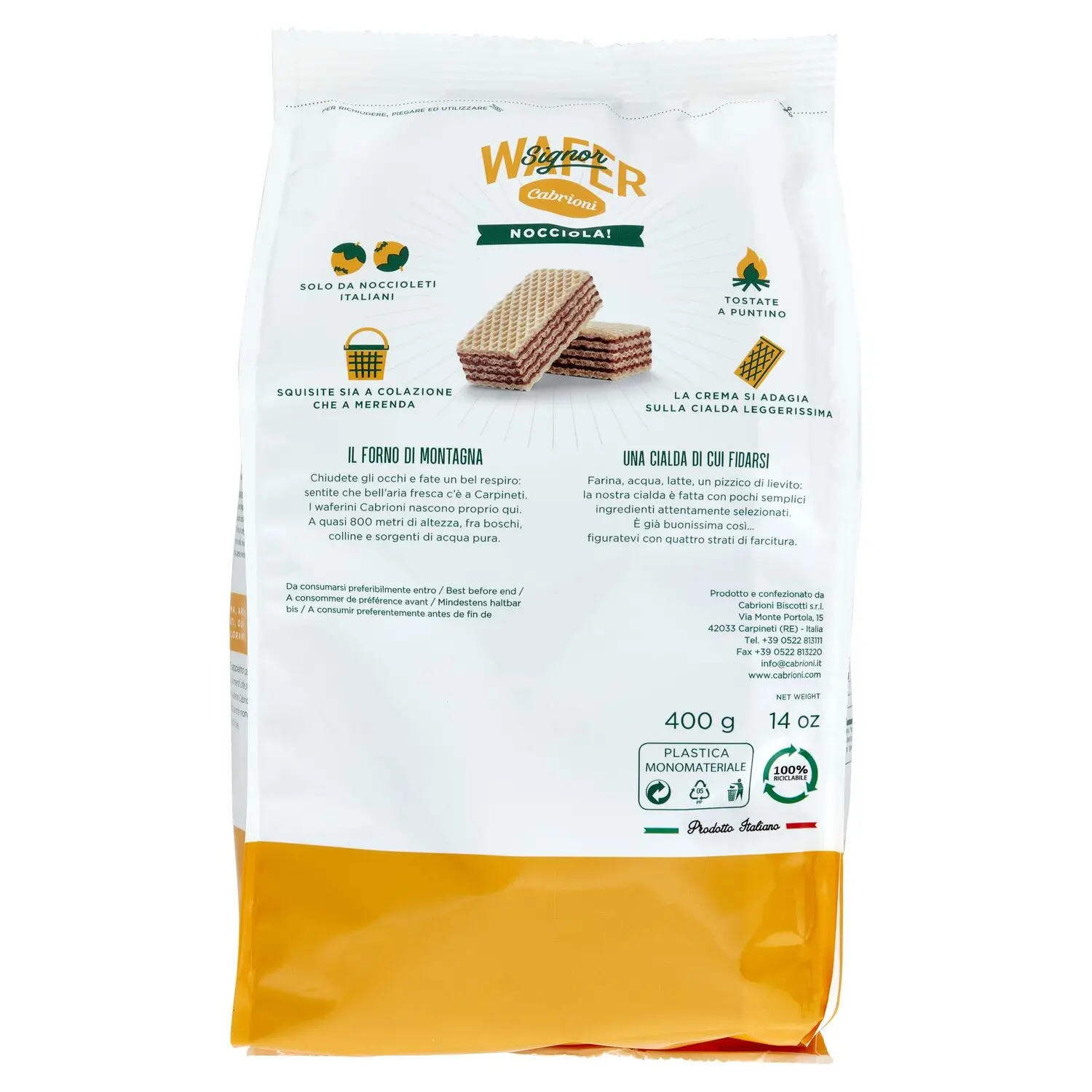 Cabrioni Waferini nocciola 400 g