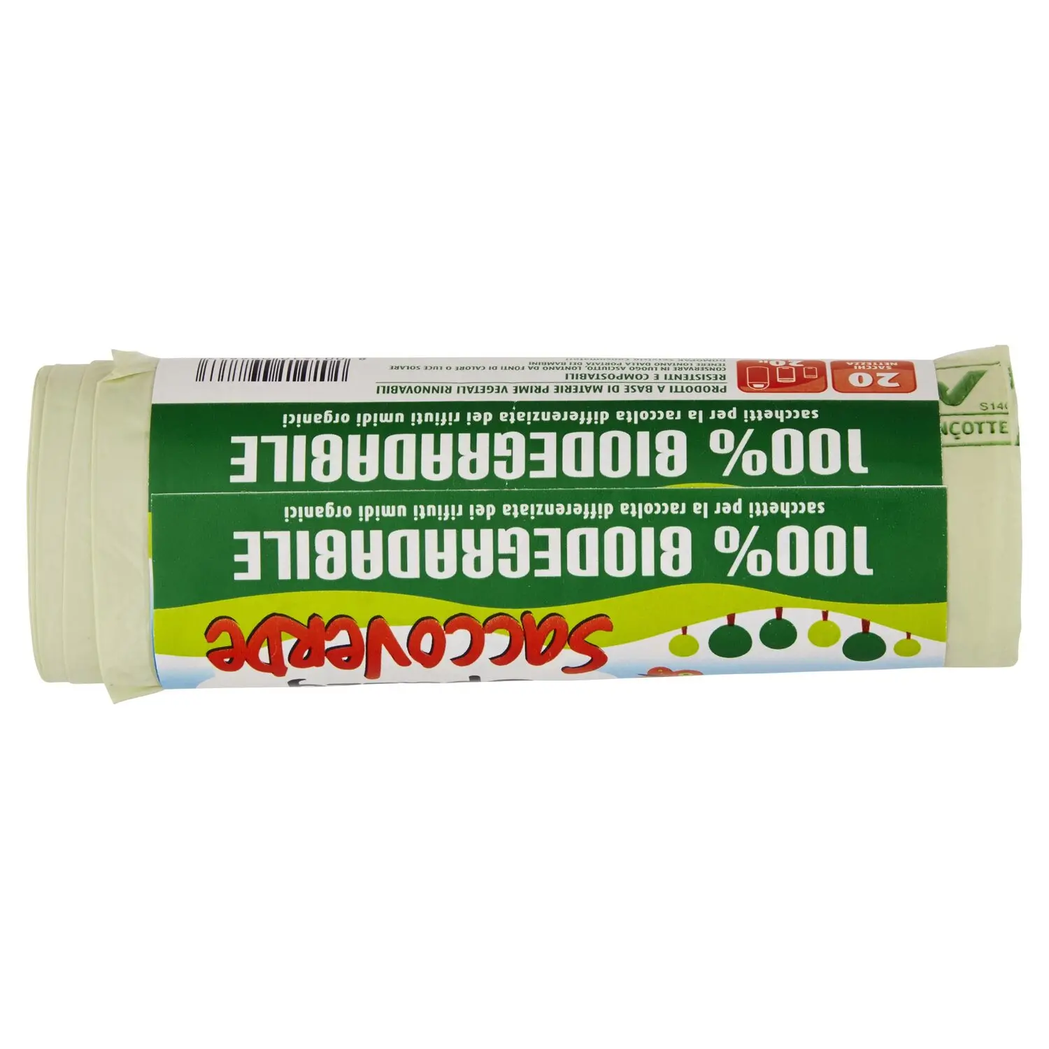 Domopak Spazzy Sacco Verde 100% Bio 12 L