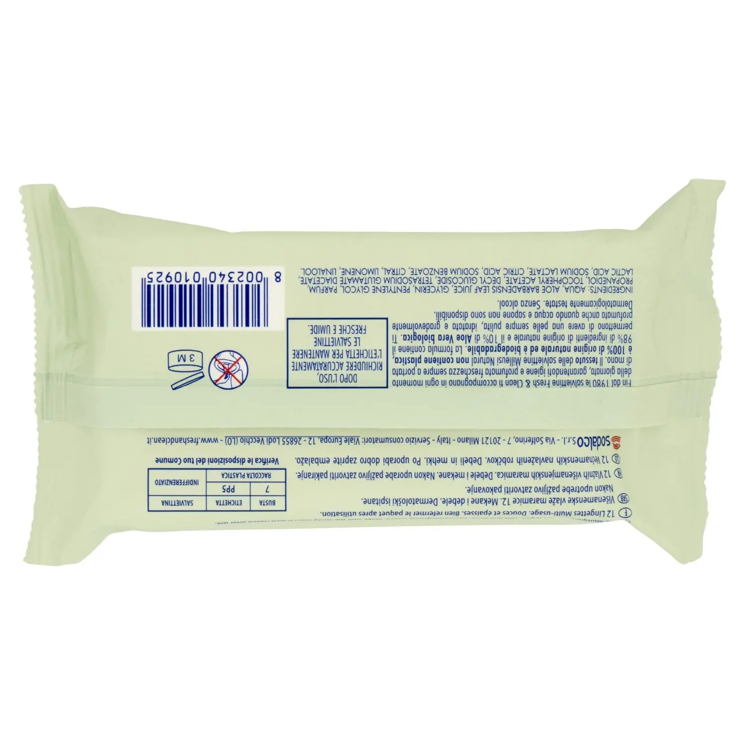 Fresh & Clean milleusi white musk salviettine umidificate 12 pz