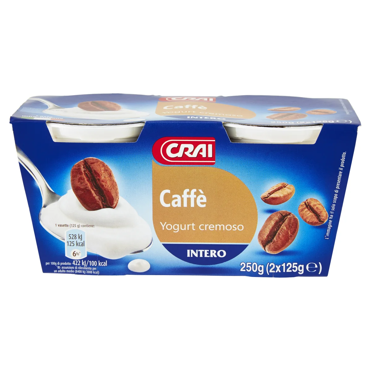 Crai Caffè Yogurt cremoso Intero 2 x 125 g