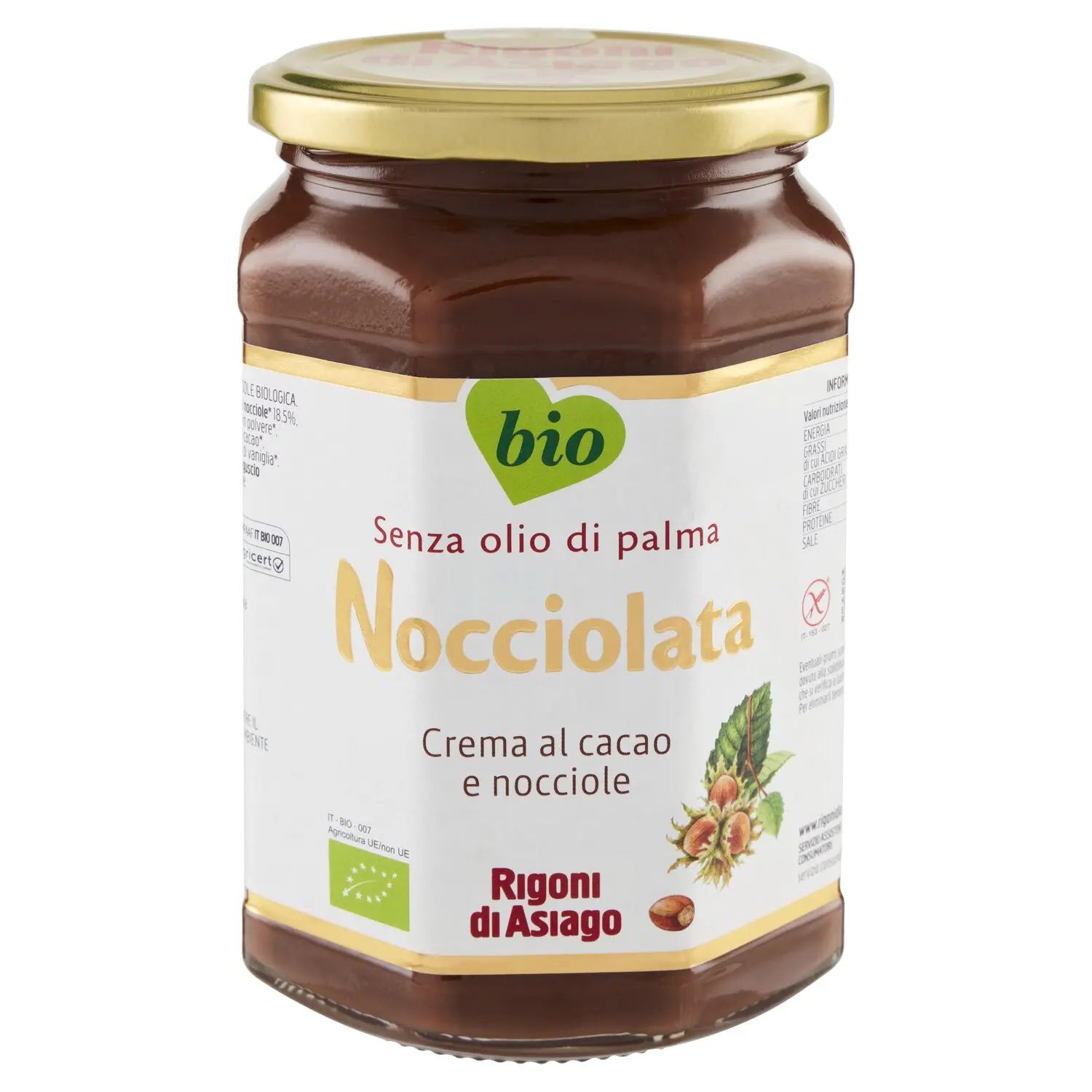 Crema bio al cacao e nocciola Nocciolata 700 gr - Rigoni di Asiago