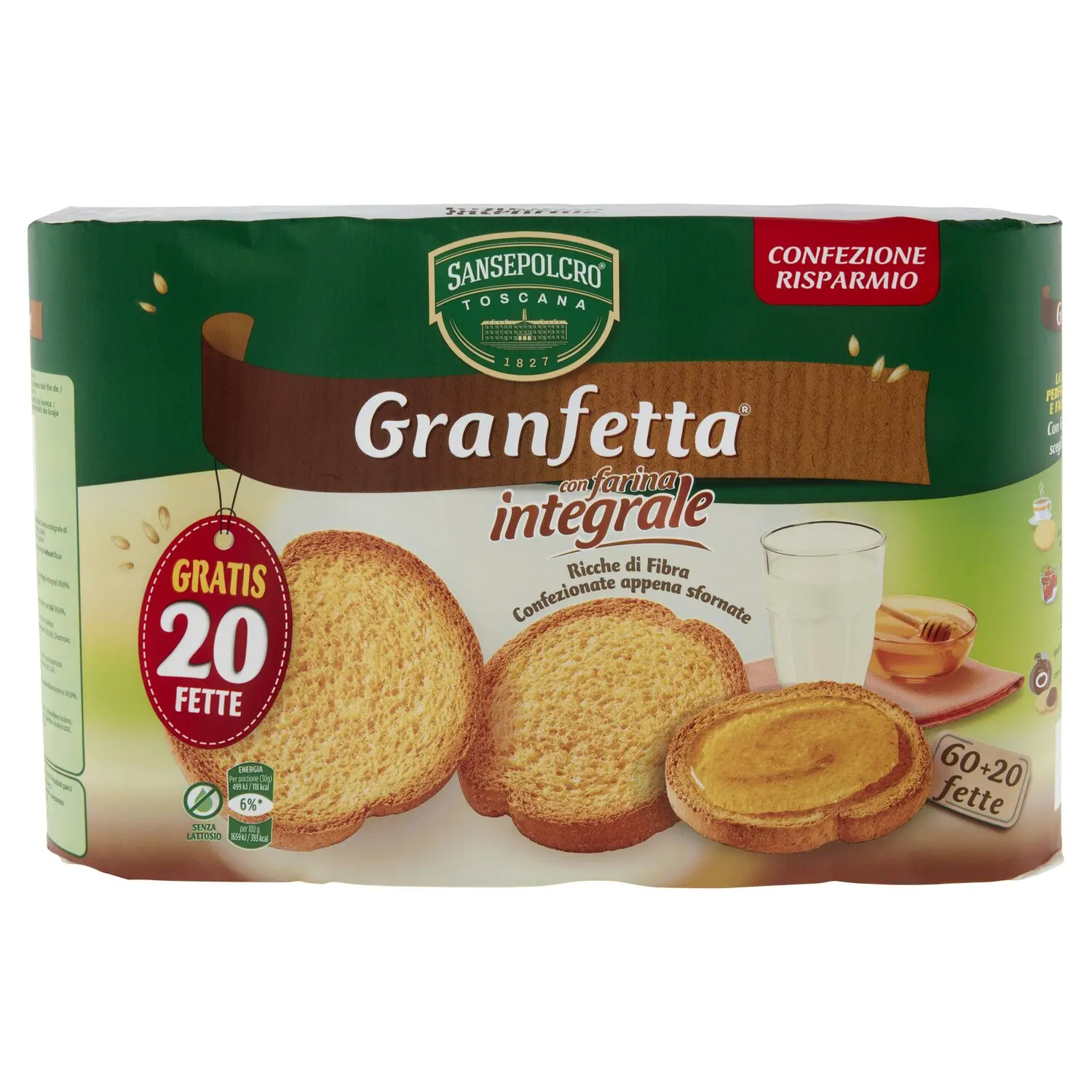 Sisa 36 Fette Biscottate con Farina Integrale 320 g - SuperSISA