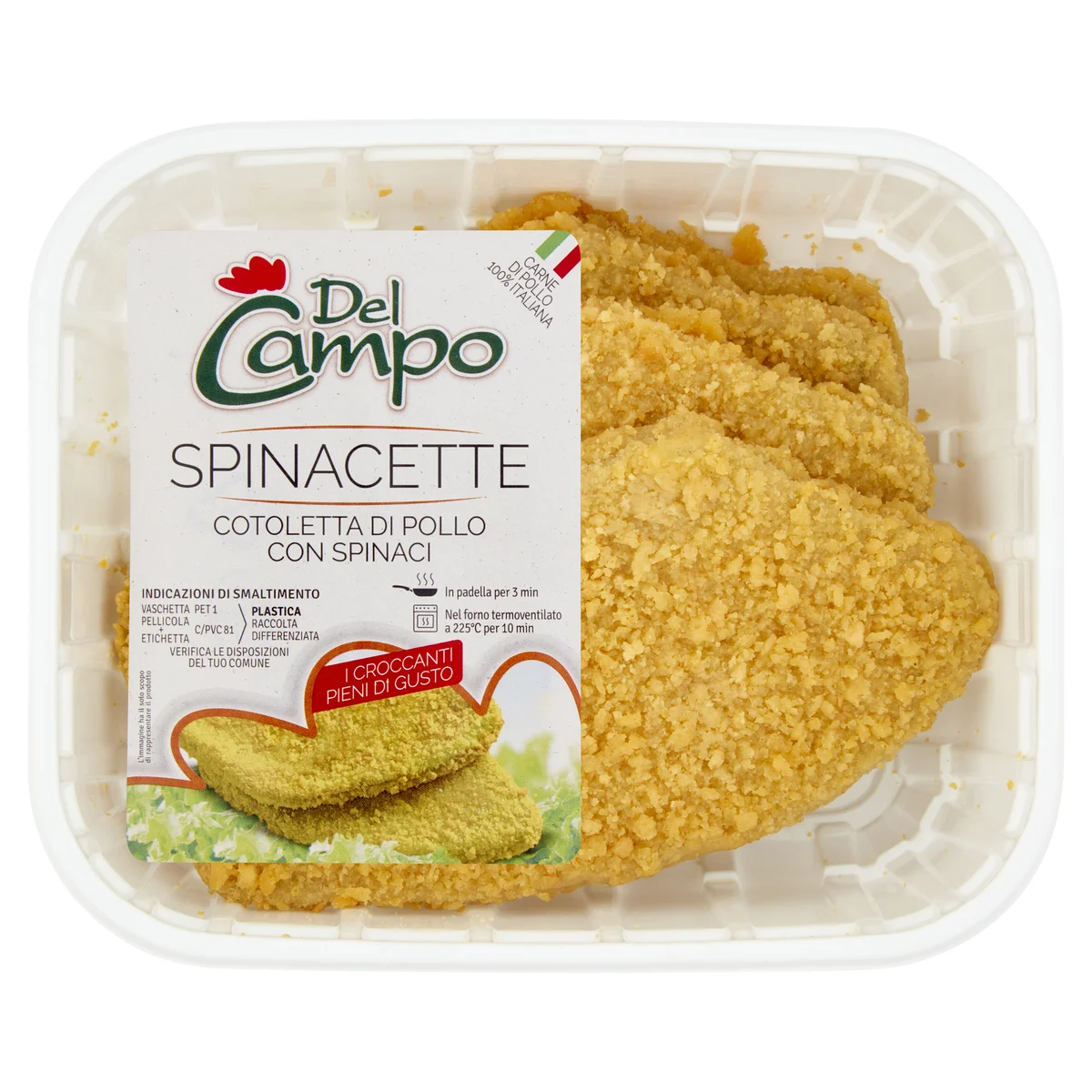 Del Campo Spinacette Cotolette con Tacchino agli Spinaci 0,440 kg