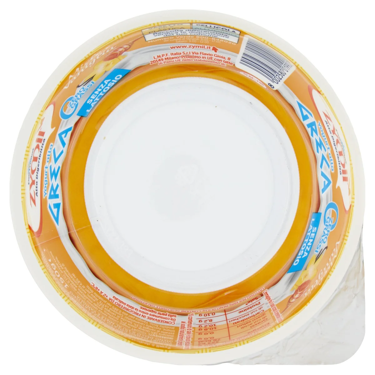 ZYMIL Alta Digeribilità Senza Lattosio Yogurt alla Greca Zero Grassi Bianco  150 g
