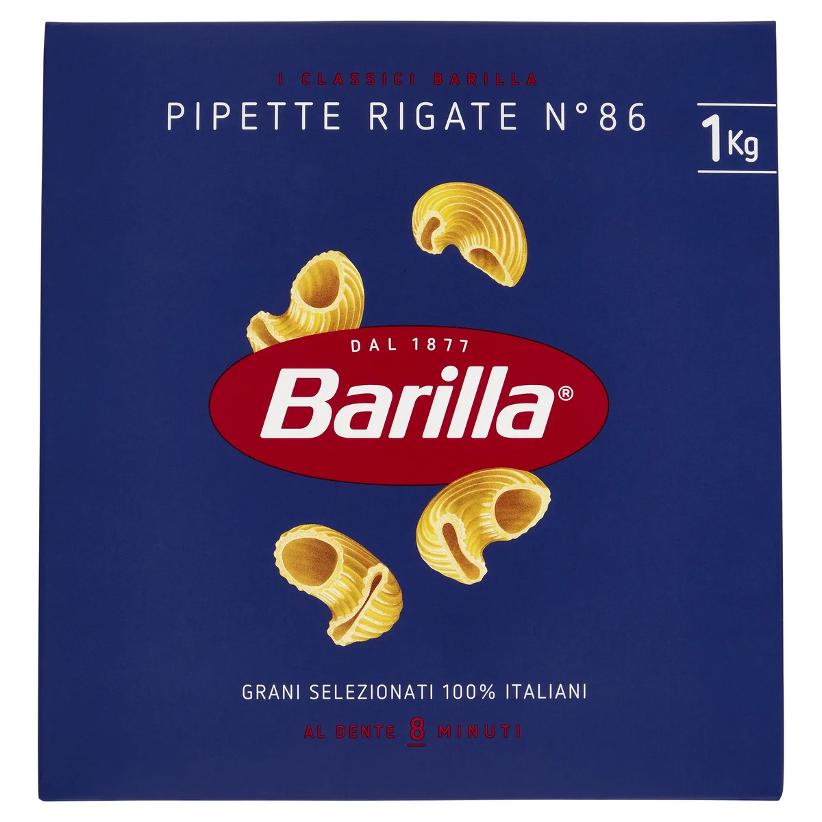 Barilla Pasta Pipette Rigate n.86 100% grano italiano 1Kg