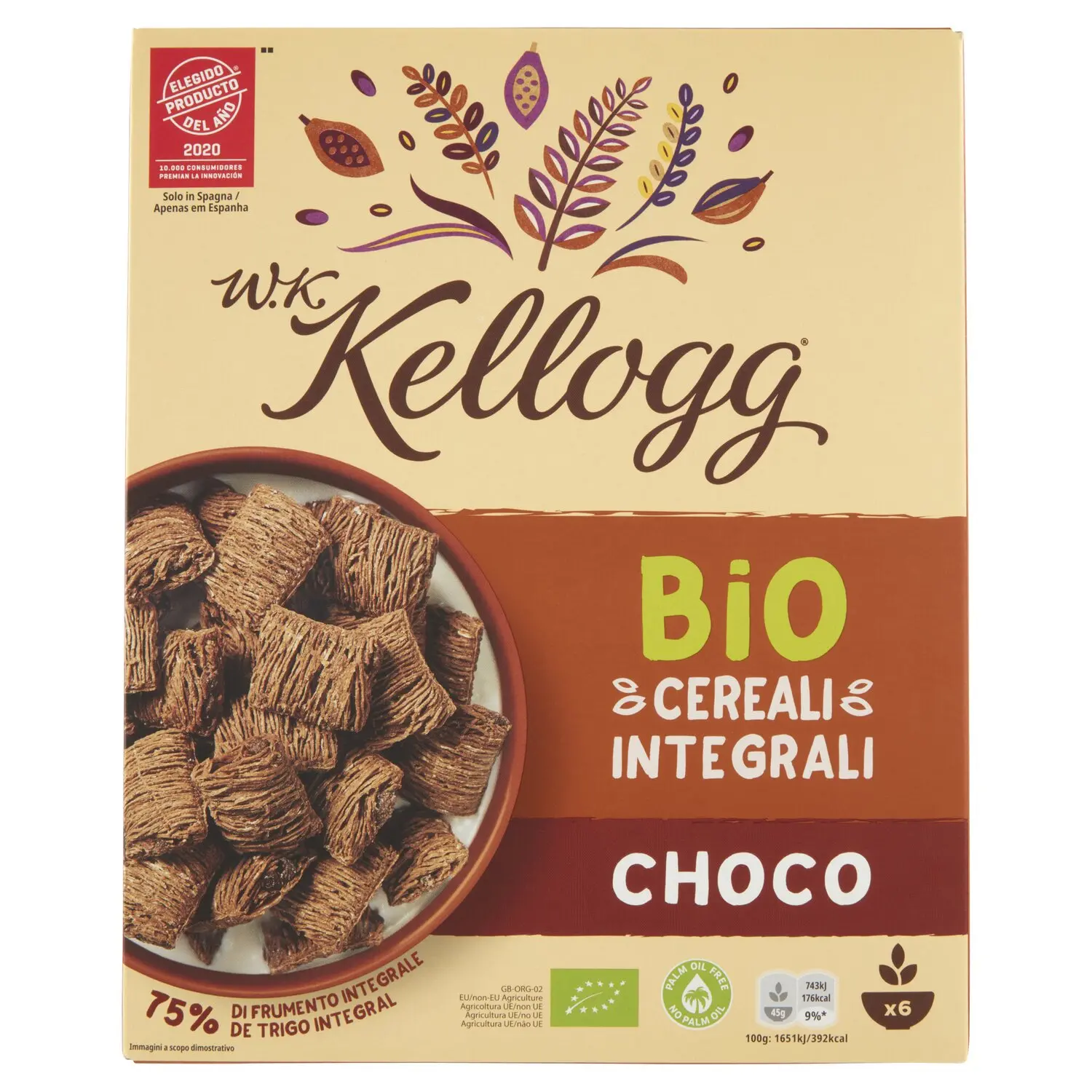 W.K Kellogg Bio Cereali Integrali Choco 300 g