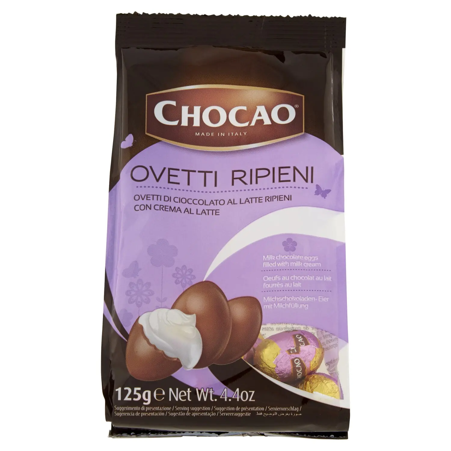 Chocao Ovetti Ripieni Ovetti di Cioccolato al Latte Ripieni con Crema al  Latte 125 g