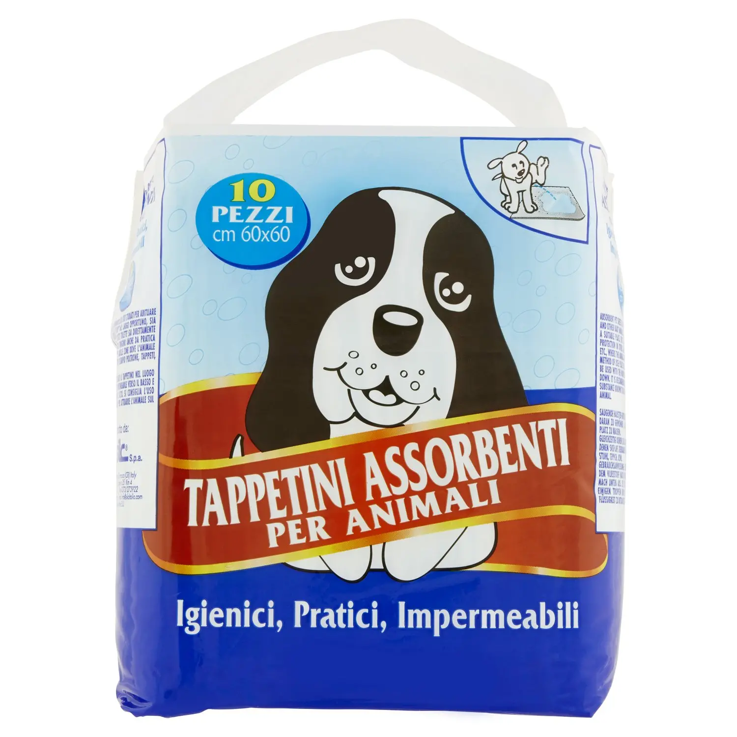 Tappetini Assorbenti per Animali cm 60x60 10 pz