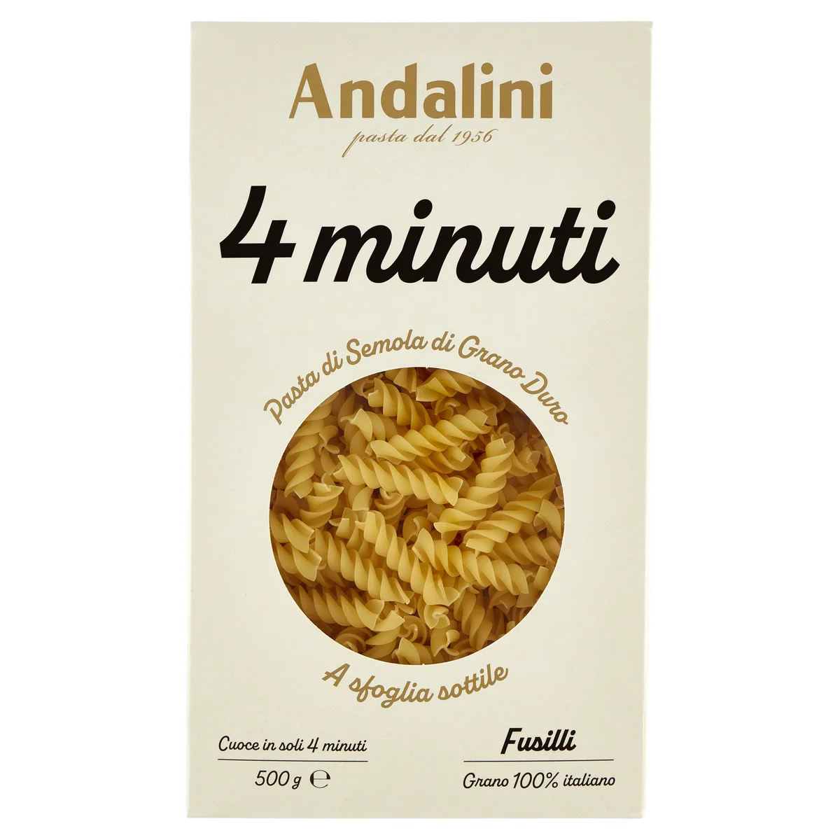 Andalini 4 minuti Pasta di Semola di Grano Duro a sfoglia sottile Fusilli  500 g