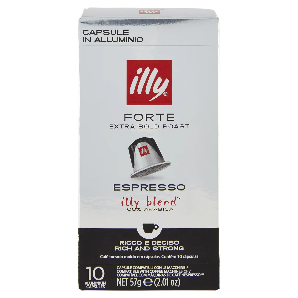 illy Forte Espresso 10 Capsule Compatibili con le Macchine Nespresso* 57 g