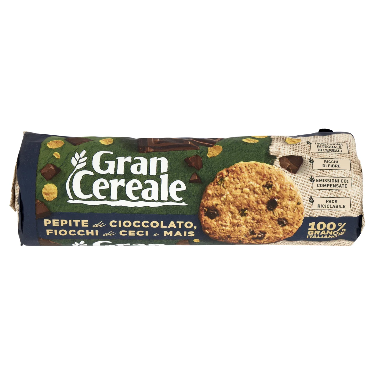 Gran Cereale Biscotti Gran Cereale Pepite di Cioccolato e Fiocchi di Ceci e  Mais Tubo 270 g