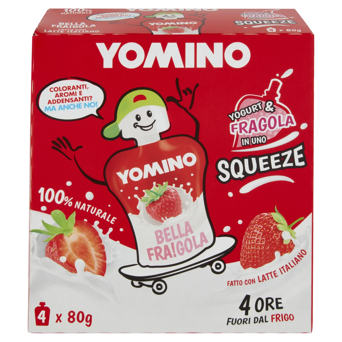 Yomino 100% Naturale Fragola 4 x 80 g