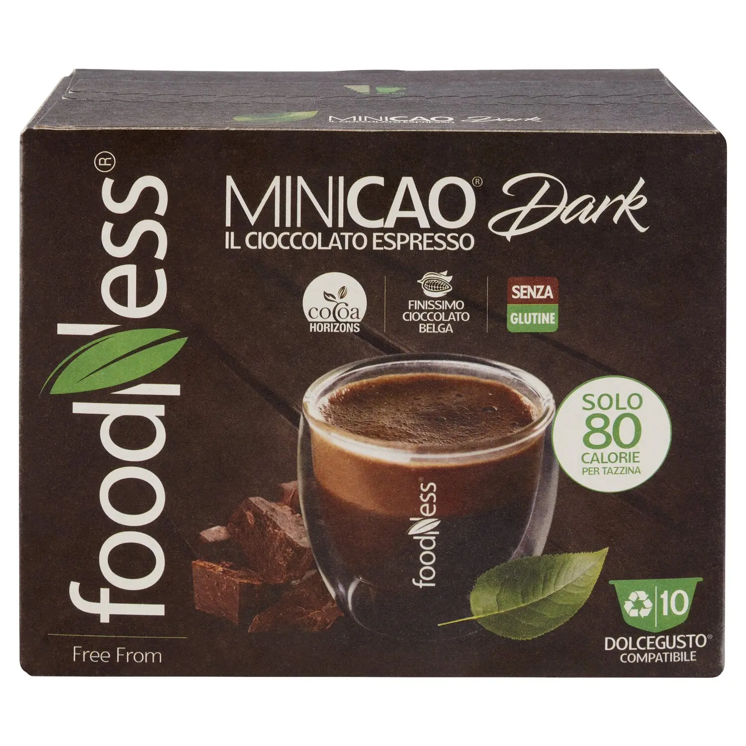 foodNess Minicao Dark Dolcegusto Compatibile 10 x 15 g