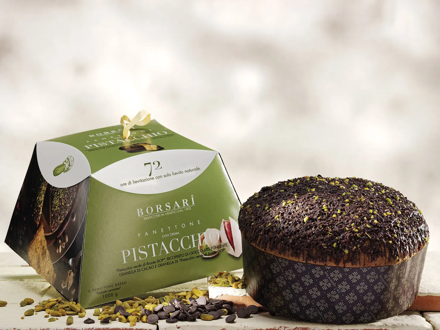 Borsari Panettone alla Crema con Pistacchio Verde di Bronte D.O.P