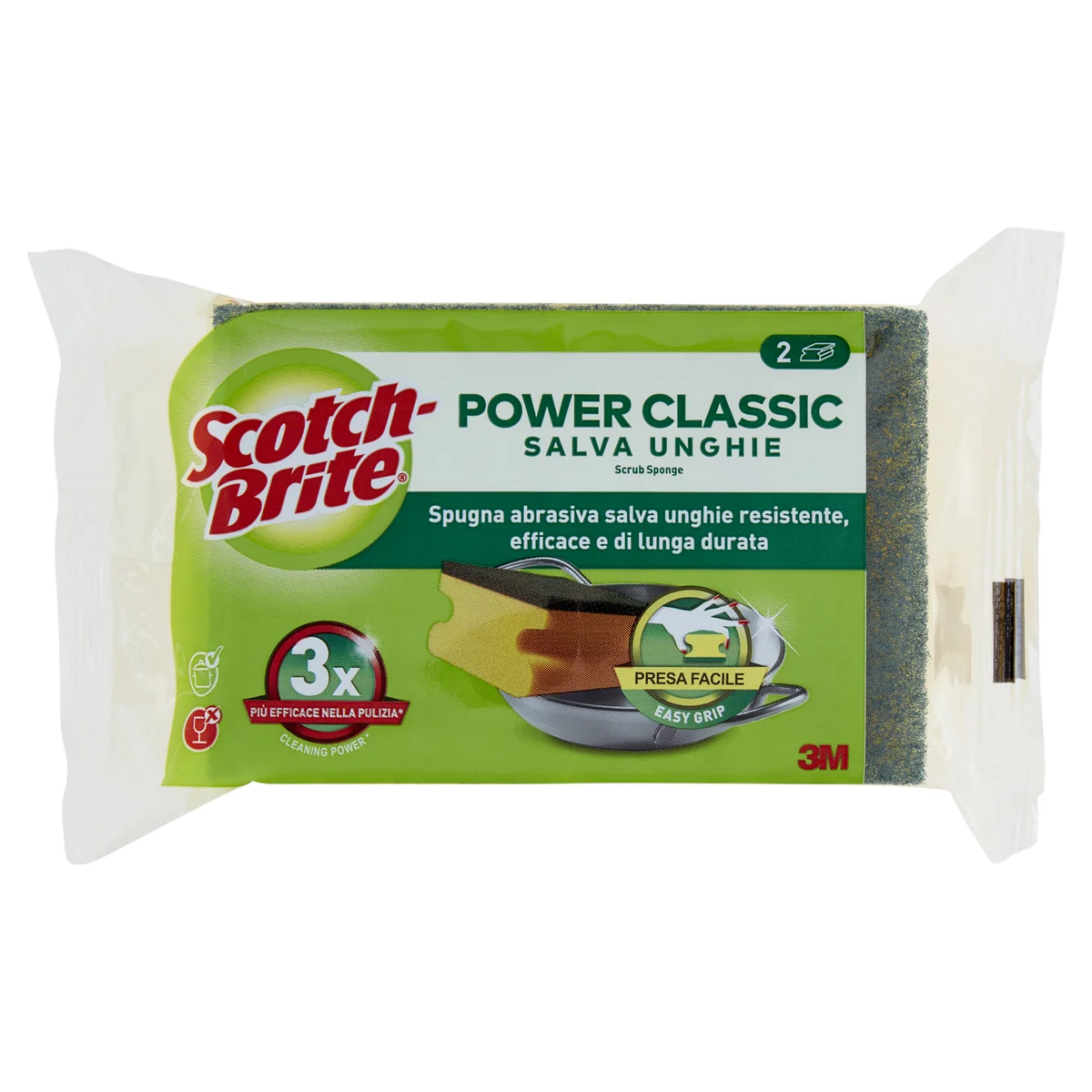 Scotch-Brite Solofibra Classic, 2 pezzi per confezione, 24