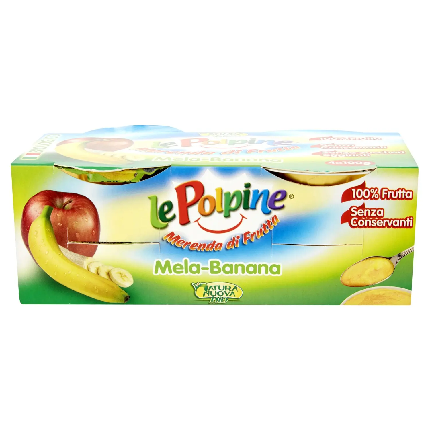 PRIMIA Polpa di mela e banana 100 GR Da agricoltura biologica. - Basko