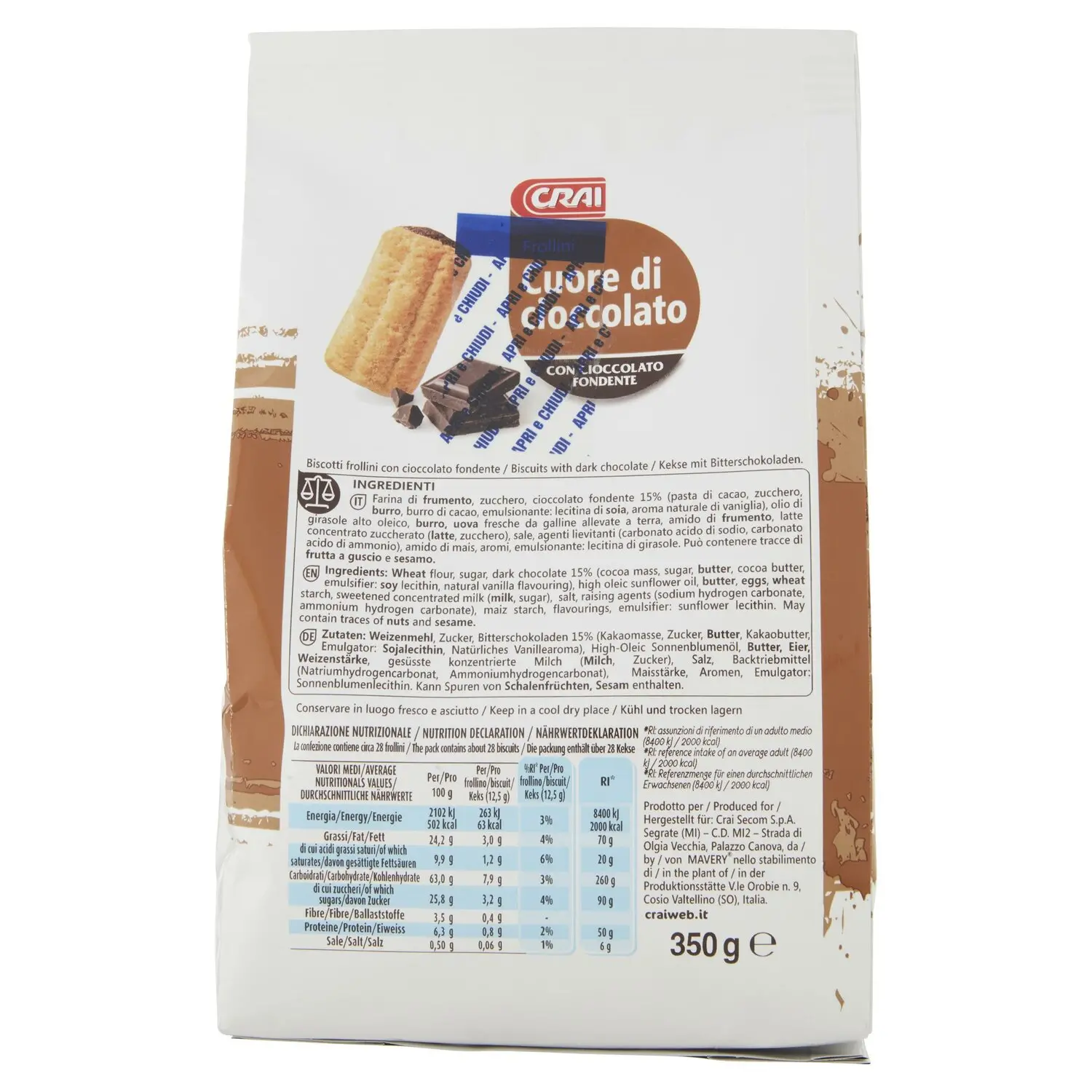 Frollini con Gocce di Cioccolato 350g Conad online | Conad