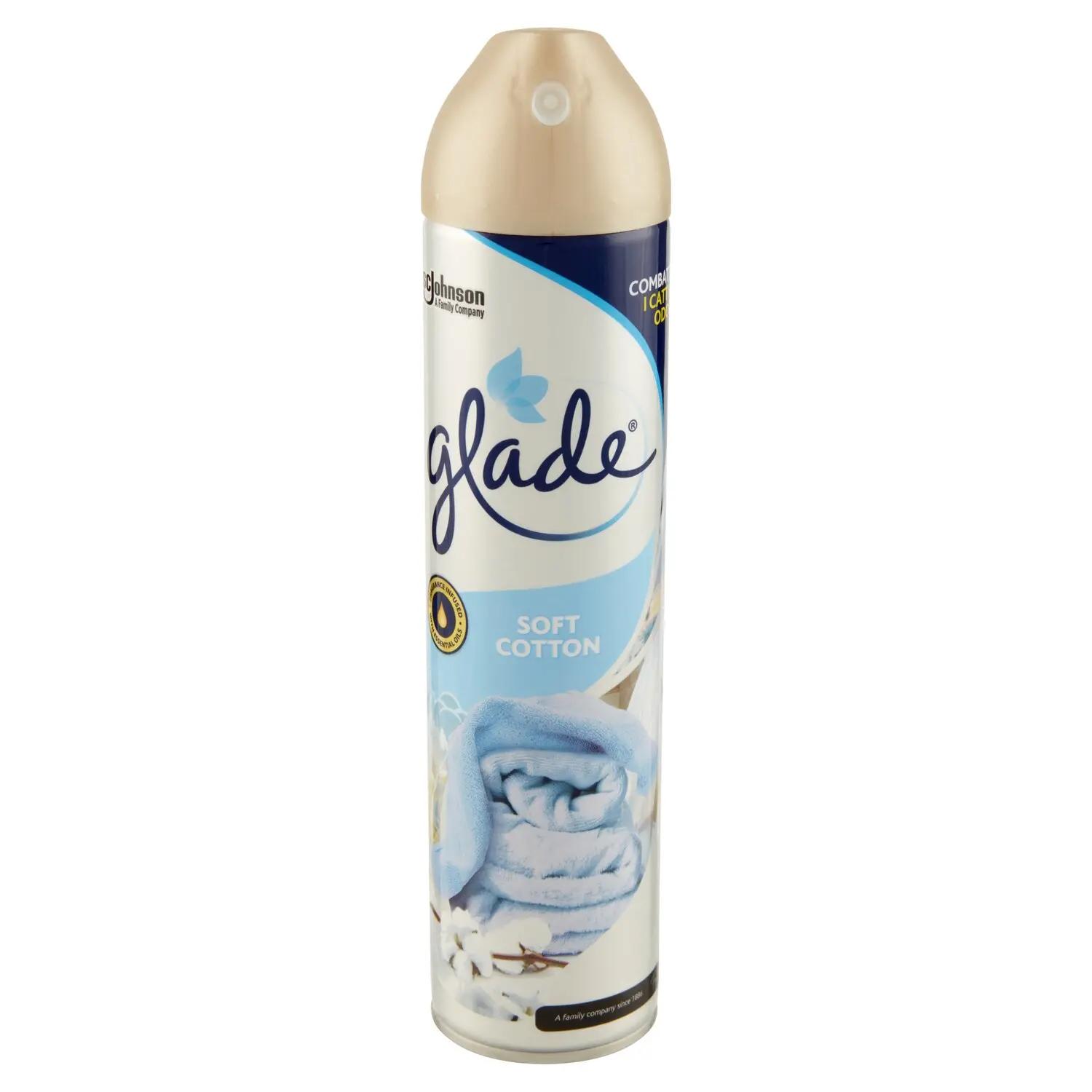 Glade Spray Silver, Profumatore per Ambienti, Fragranza Soft Cotton 300ml