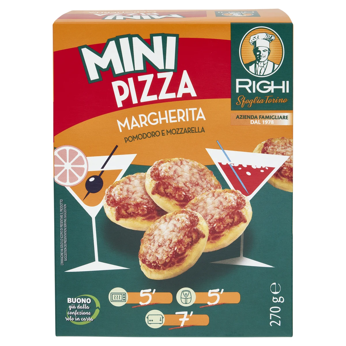 Crai Pizza margherita 3 Pizze Surgelate 3 x 280 g