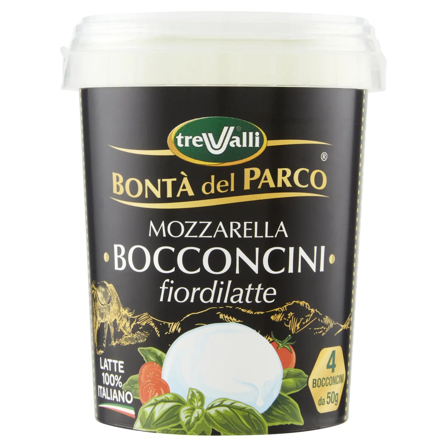 treValli Bontà del Parco Mozzarella Bocconcini fiordilatte 4 x 50 g