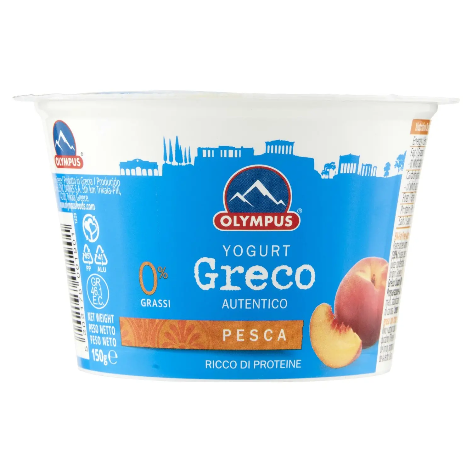 Olympus Yogurt Greco Autentico Pesca 0% Senza Grassi 150 g