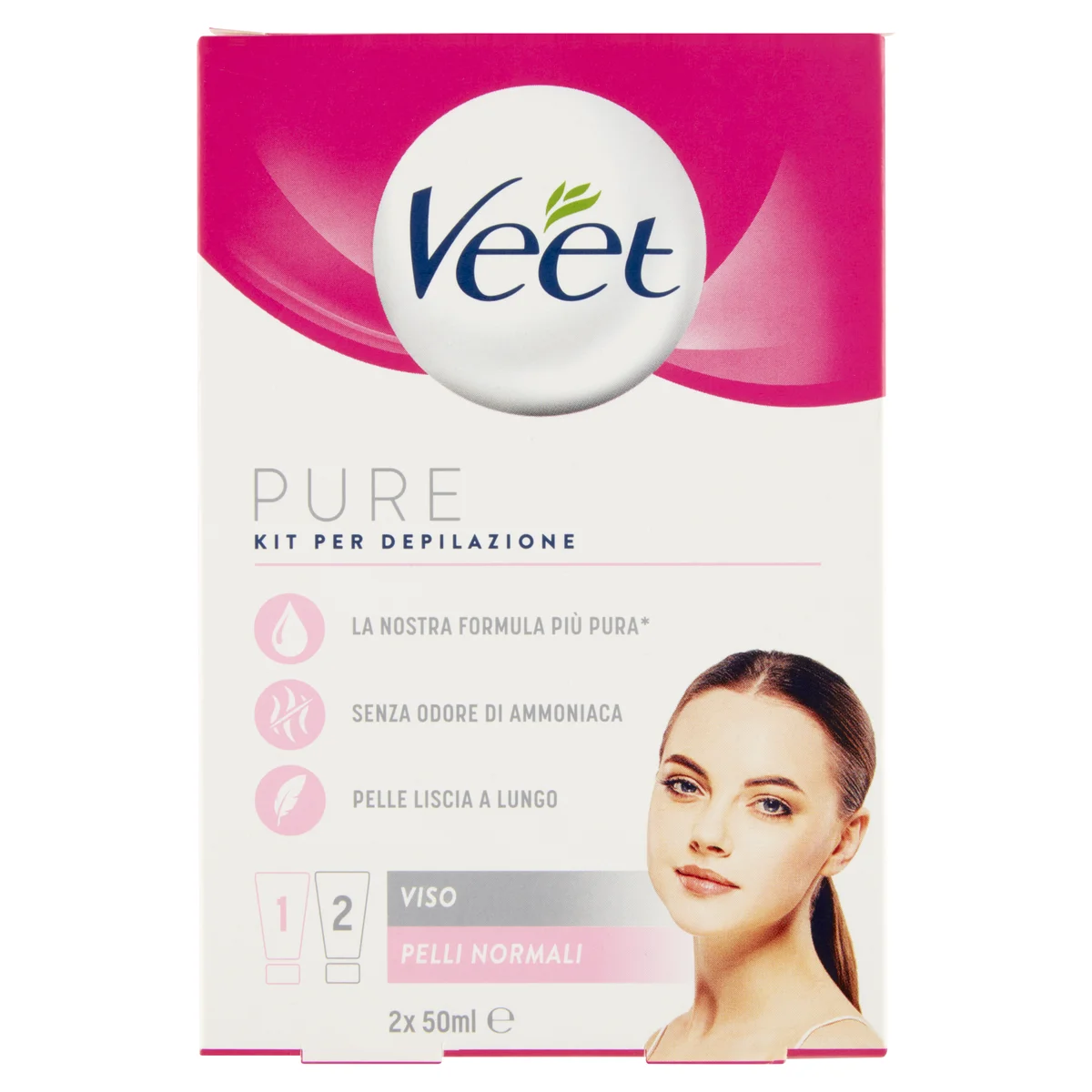 Veet Kit Completo Depilazione Viso, Crema Depilatoria e Crema Post  Epilazione, 2x 50 ml