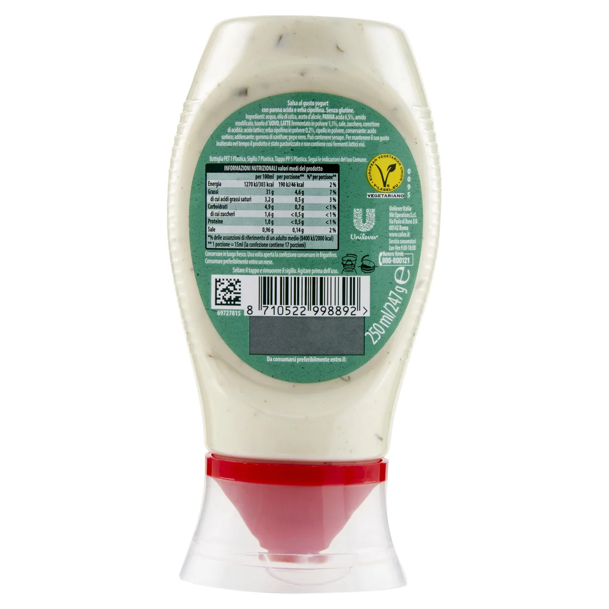 Calvè Salsa al Gusto Yogurt Panna Acida e Erba Cipollina 250 ml