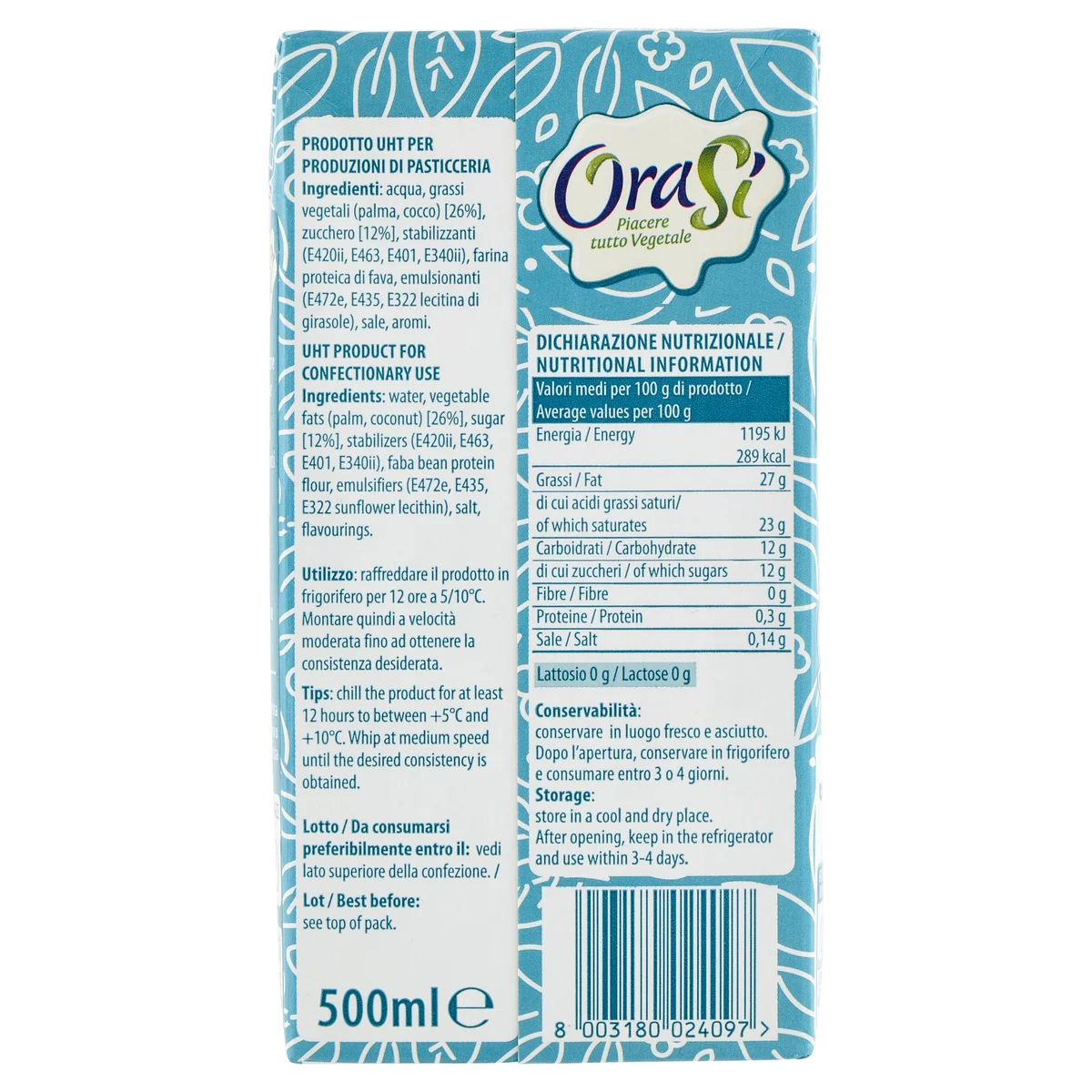 Nata para montar 500ml - OraSì Vegetale