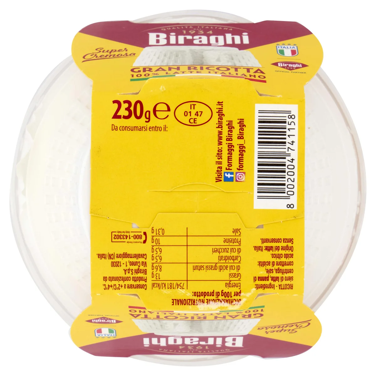 Biraghi Gran Ricotta Super Cremosa 230 g