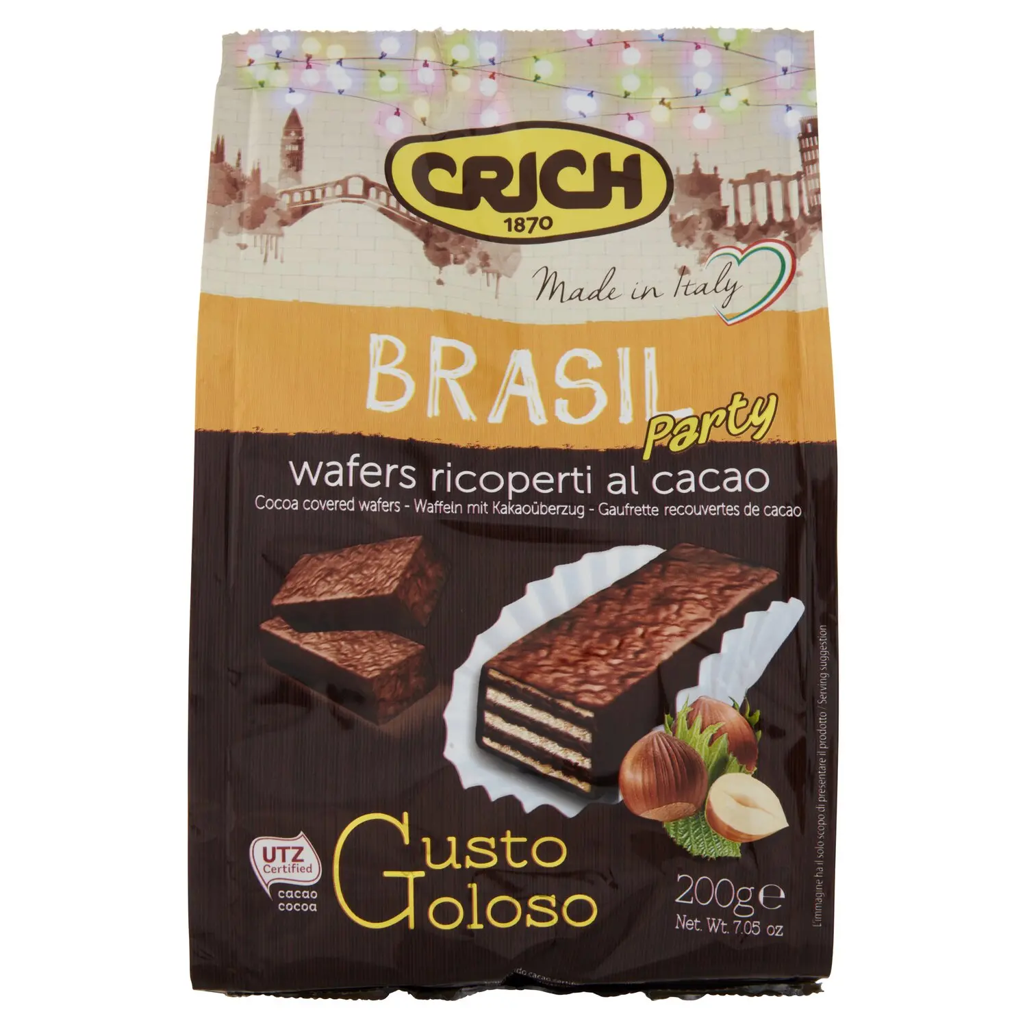 Crich Brasil Party wafers ricoperti al cacao 200 g