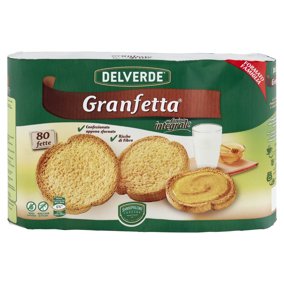 Delverde Granfetta con farina integrale 80 fette 600 g