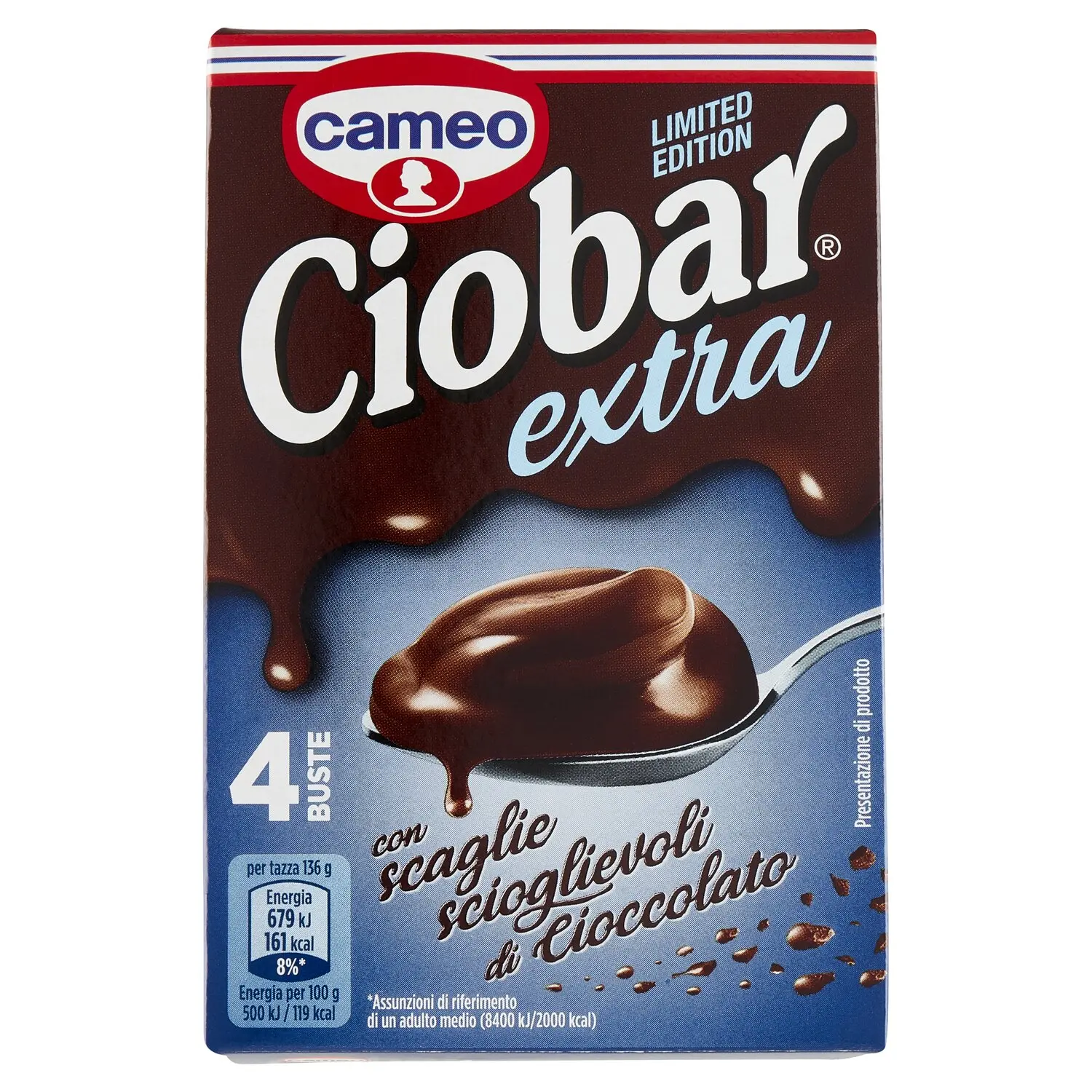 cameo Ciobar extra con scaglie scioglievoli di Cioccolato 4 x 25 g