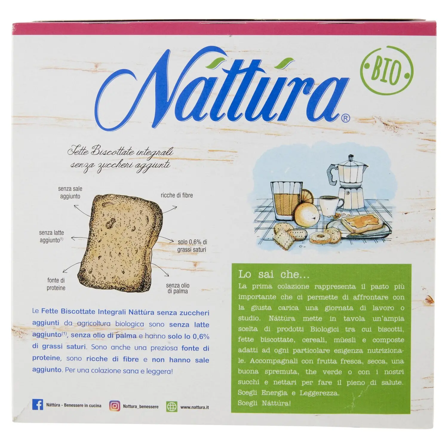 Náttúra Fette biscottate integrali senza zuccheri aggiunti Bio 300 g