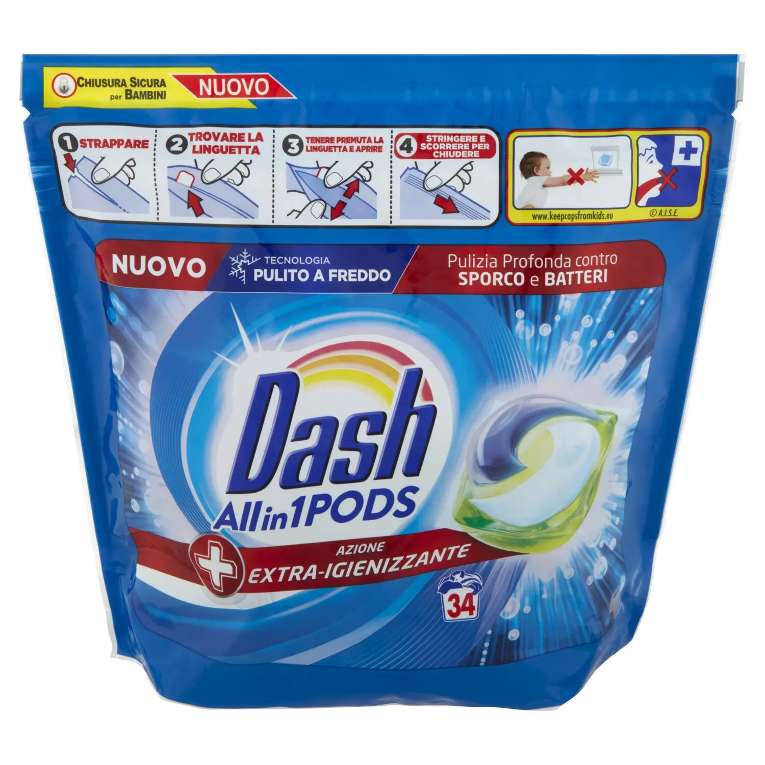 Dash PODS Allin1 Detersivo Lavatrice Capsule Bucato + Azione Extra