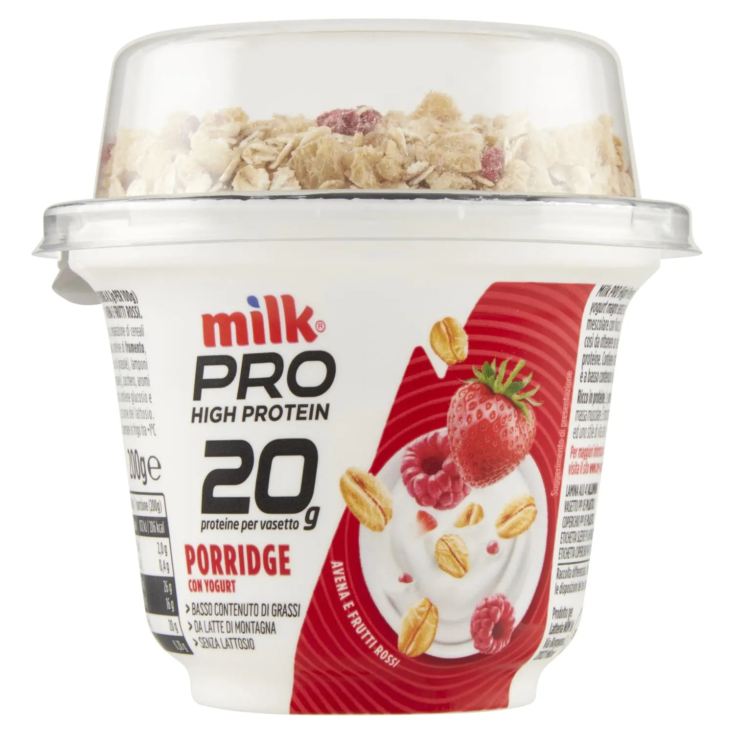 Milk Pro High Protein 20g Porridge con Yogurt Avena e Frutti Rossi