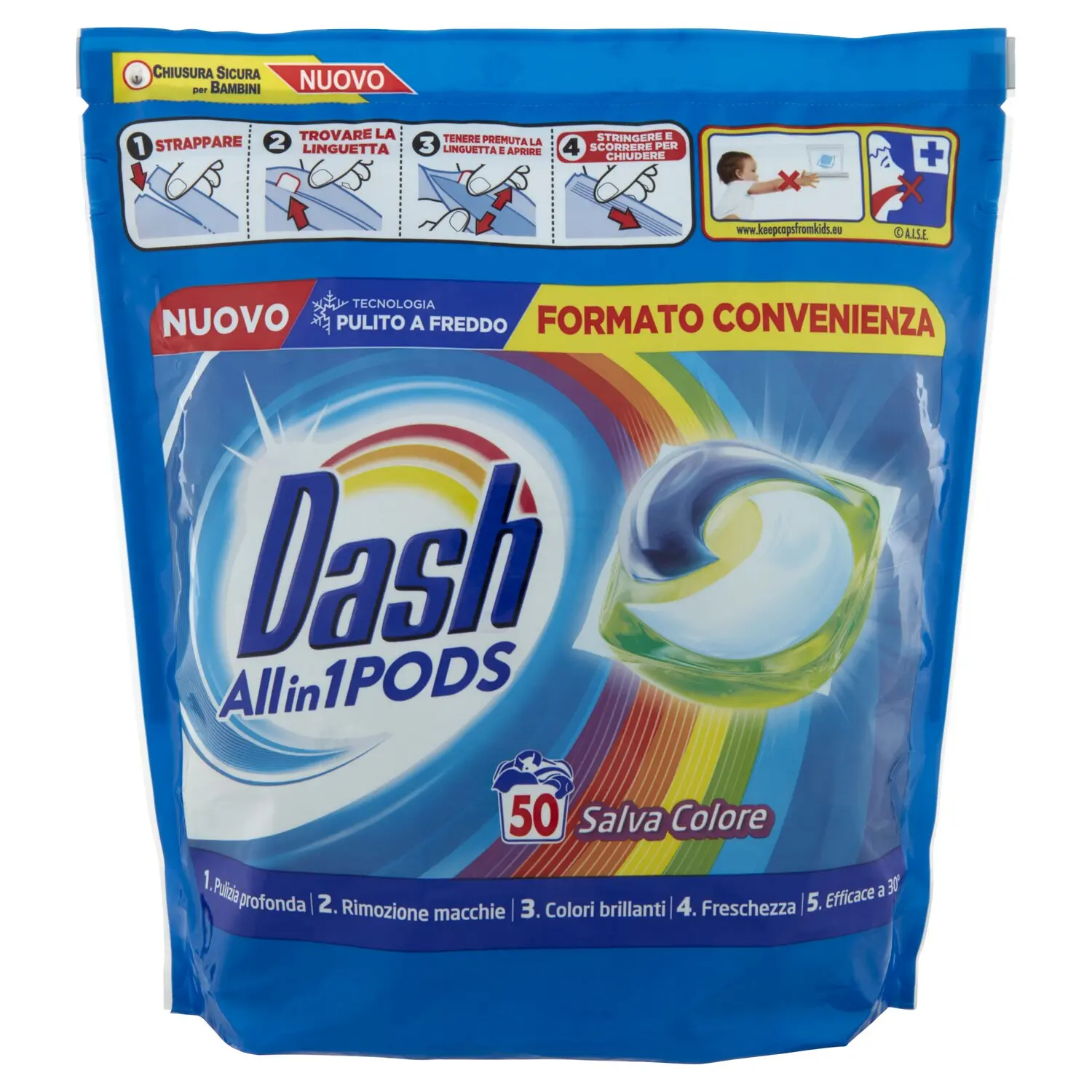 Dash, Pods Allin1 Salva Colore detersivo lavatrice in capsule 48