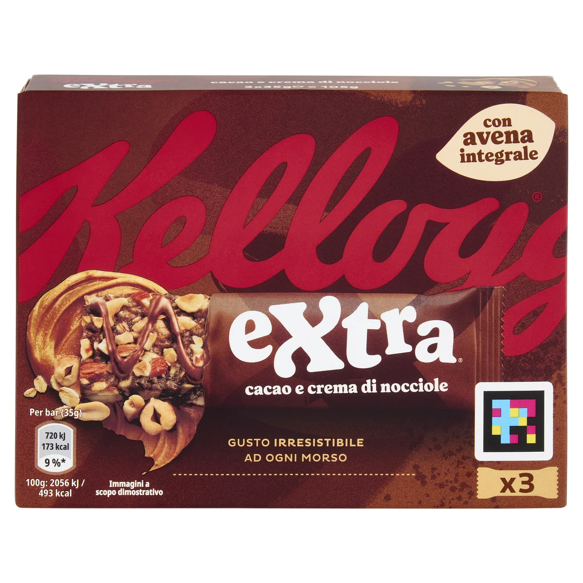 Kellogg's Extra Cacao e Crema di Nocciole 3 x 35 g