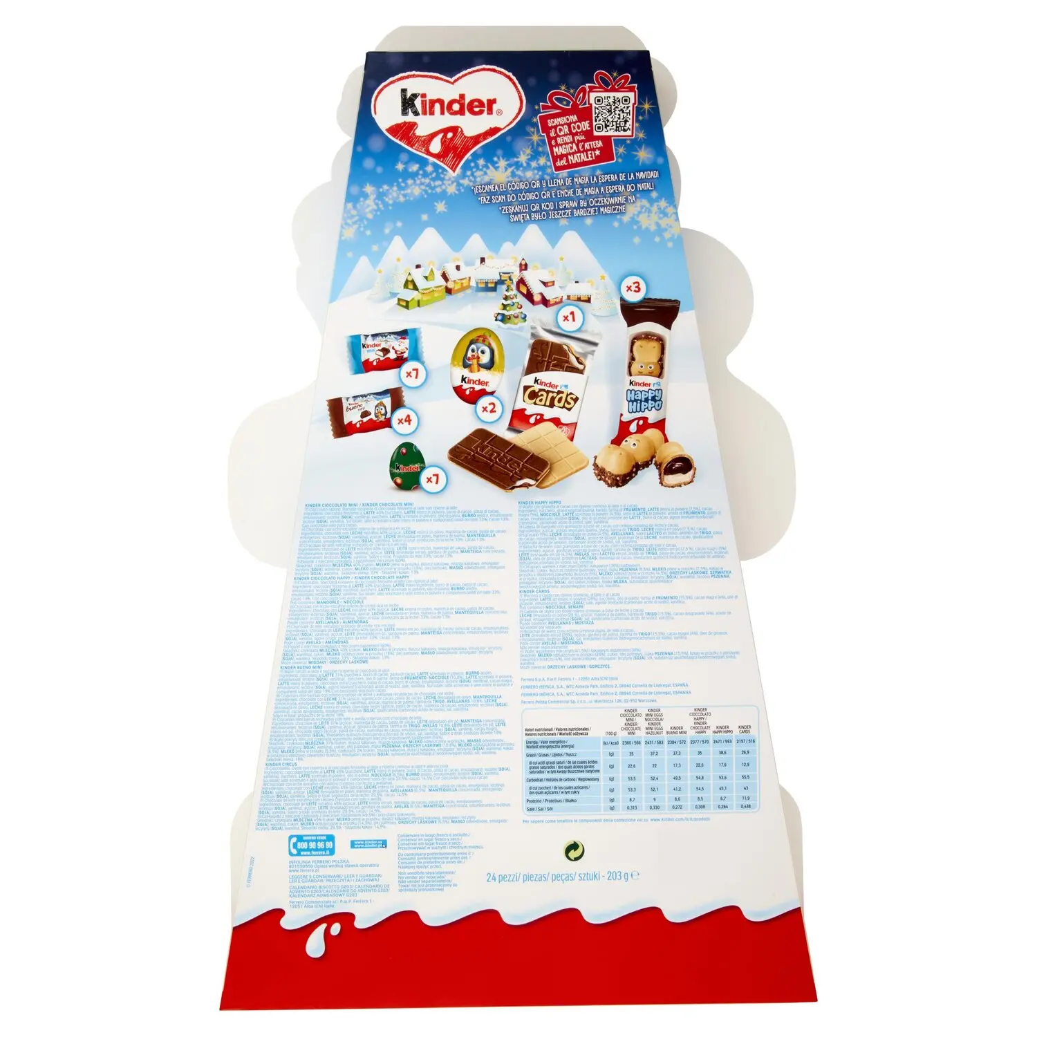 Kinder Calendario dell'Avvento Choco + Biscuits 24 pezzi 203 g
