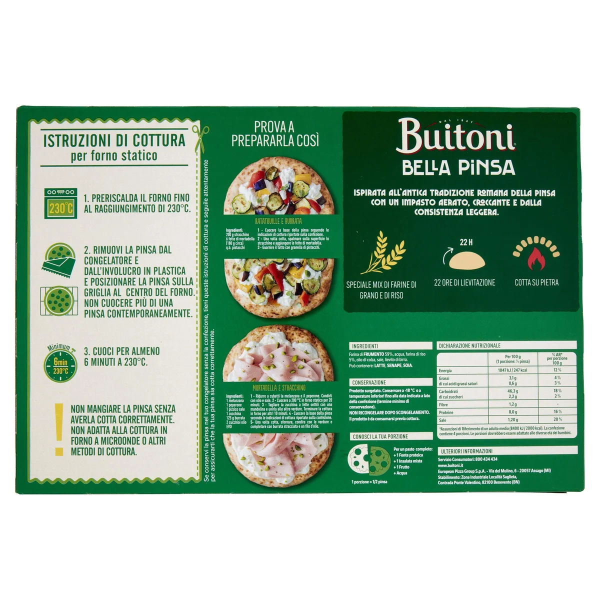 BUITONI Bella Pinsa Surgelata 2 pinse 400 g