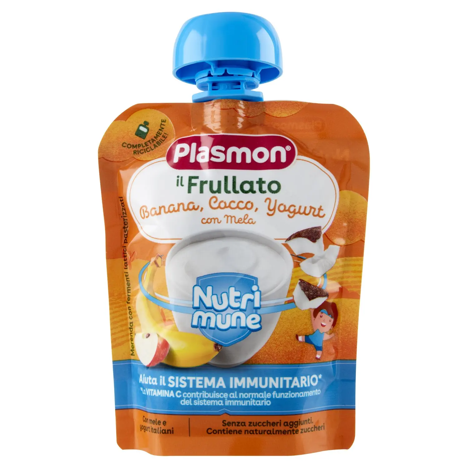 Plasmon il Frullato Nutri mune Banana, Cocco, Yogurt con Mela 85 g