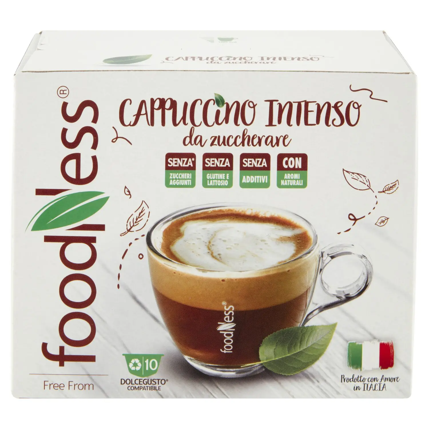 foodNess Cappuccino Intenso da zuccherare Dolcegusto Compatibile 10 x 10 g