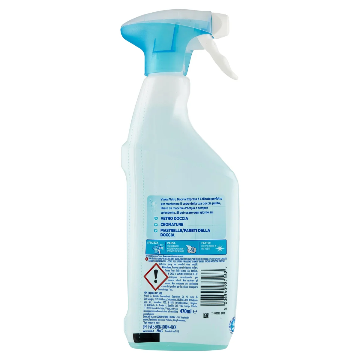 Viakal Detersivo Anticalcare Vetro Doccia Express Senza Risciacquo Spray  470 ml