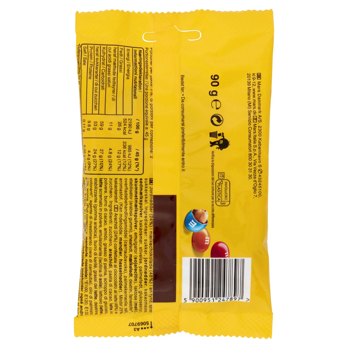 M&M's Snack al Cioccolato con Arachidi 90 g