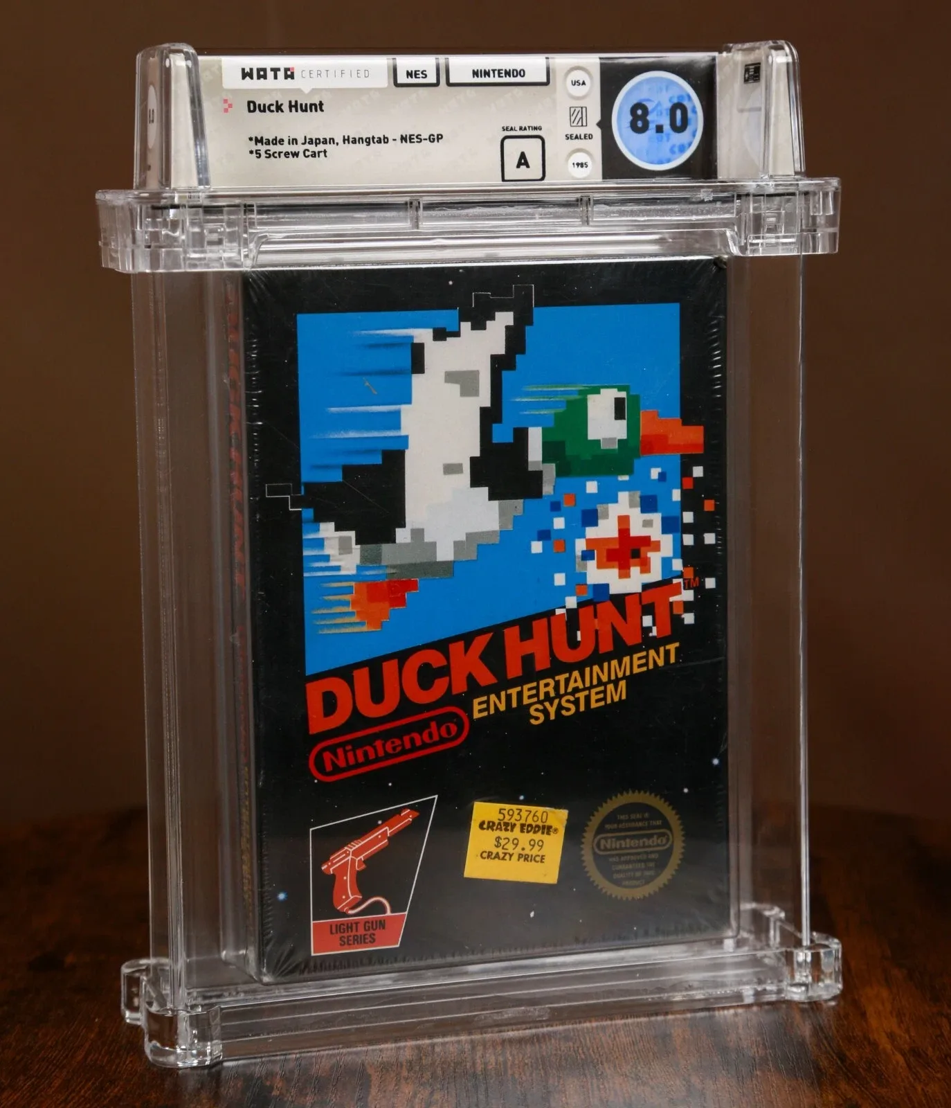 Duck Hunt Hangtab Sealed WATA 8.0 A New Unopened NES Nintendo VGA CGC Factory
